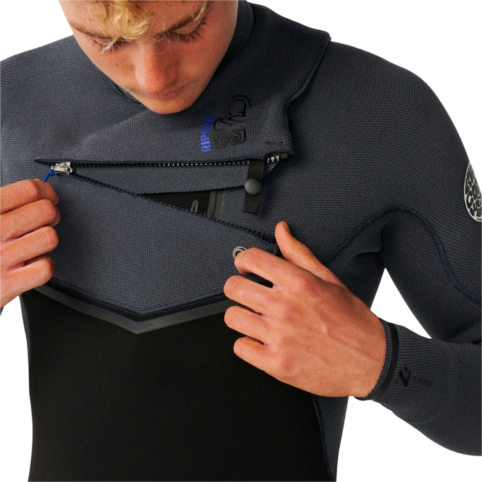 2026 Rip Curl Mens E-Bomb 4/3mm Chest Zip Wetsuit 17RMFS - Charcoal Grey